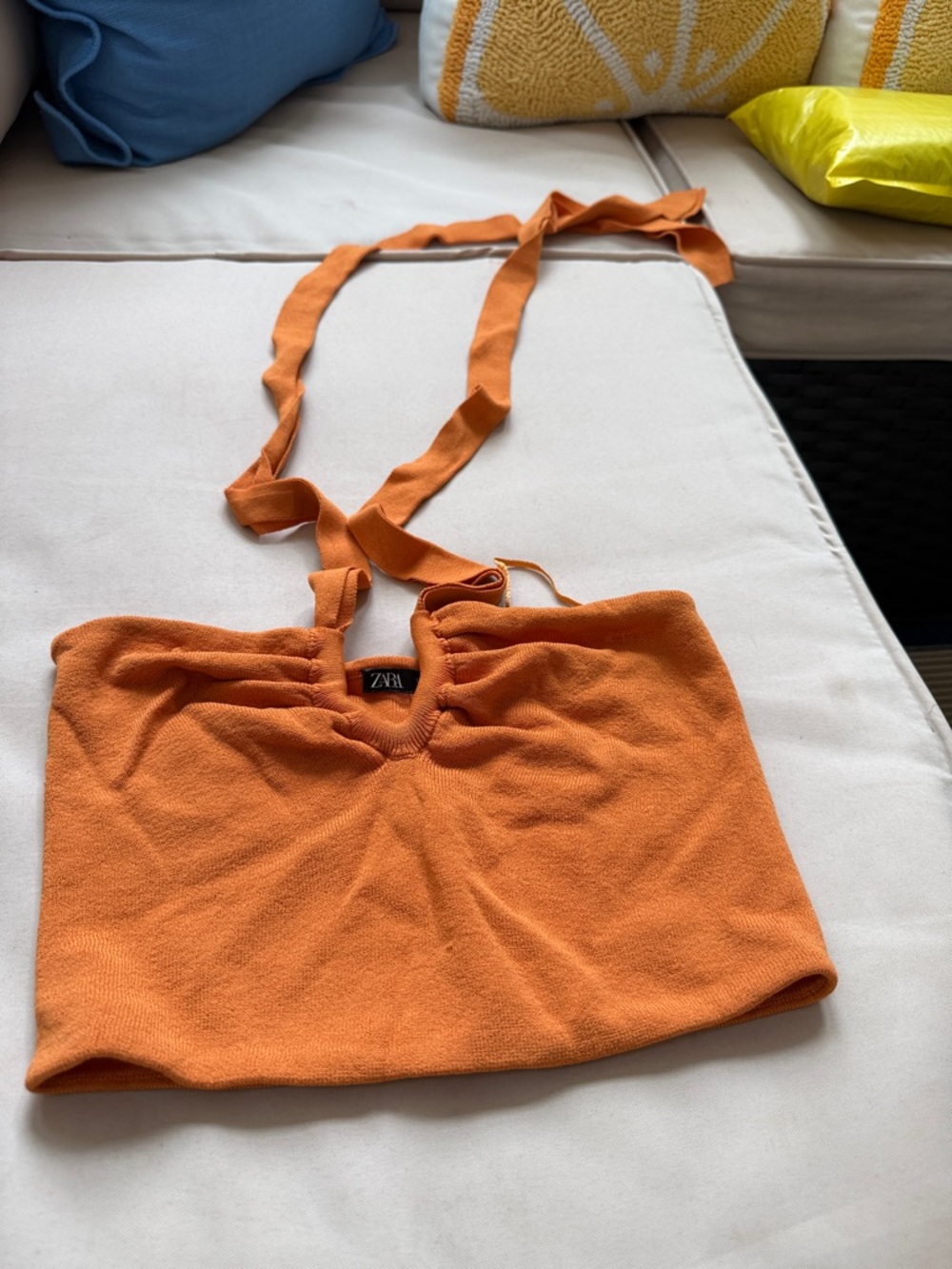 Zara Bright Orange Knit Halter